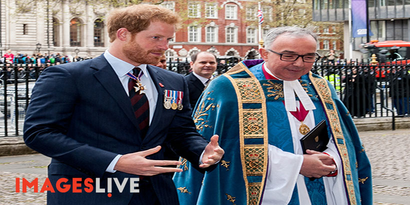 London, UK. 25 April, 2016. Prince Harry attends an Anzac Day Service of thanksgiving and commemoration at Westminster Abbey.