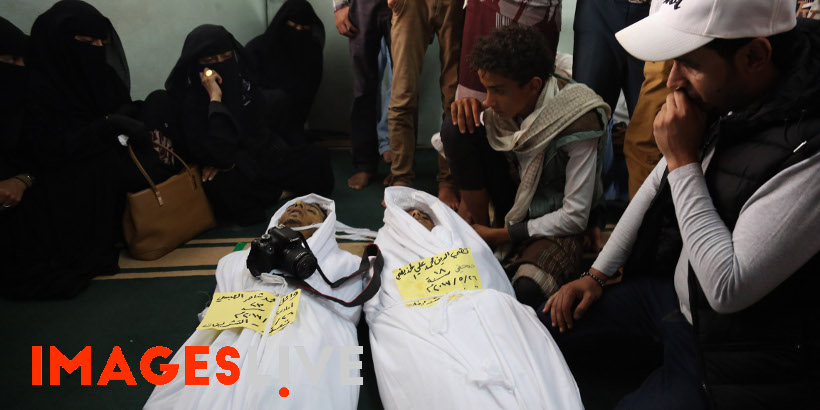 Two photojournalists have been killed while covering the fighting between the pro-government army and the Houthis in the southwest Yemeni city of Taiz. Taqi al-Din al-Hudhaifi and Wa'el al-Absi were killed by Houthis' bombardments while  covering the battle on the eastern front of Taiz. Two other photojournalists, Salah al-Din al-Wahbani and Walid al-Qudsi, were seriously injured during the fighting and Mr al-Qudsi had to have his foot amputated. The body of the deceased photographers were taken from the hospital  to the cemetery in a funeral procession during which other journalists mourned the tragic death of their two colleagues