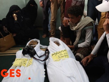 Two photojournalists have been killed while covering the fighting between the pro-government army and the Houthis in the southwest Yemeni city of Taiz. Taqi al-Din al-Hudhaifi and Wa'el al-Absi were killed by Houthis' bombardments while  covering the battle on the eastern front of Taiz. Two other photojournalists, Salah al-Din al-Wahbani and Walid al-Qudsi, were seriously injured during the fighting and Mr al-Qudsi had to have his foot amputated. The body of the deceased photographers were taken from the hospital  to the cemetery in a funeral procession during which other journalists mourned the tragic death of their two colleagues